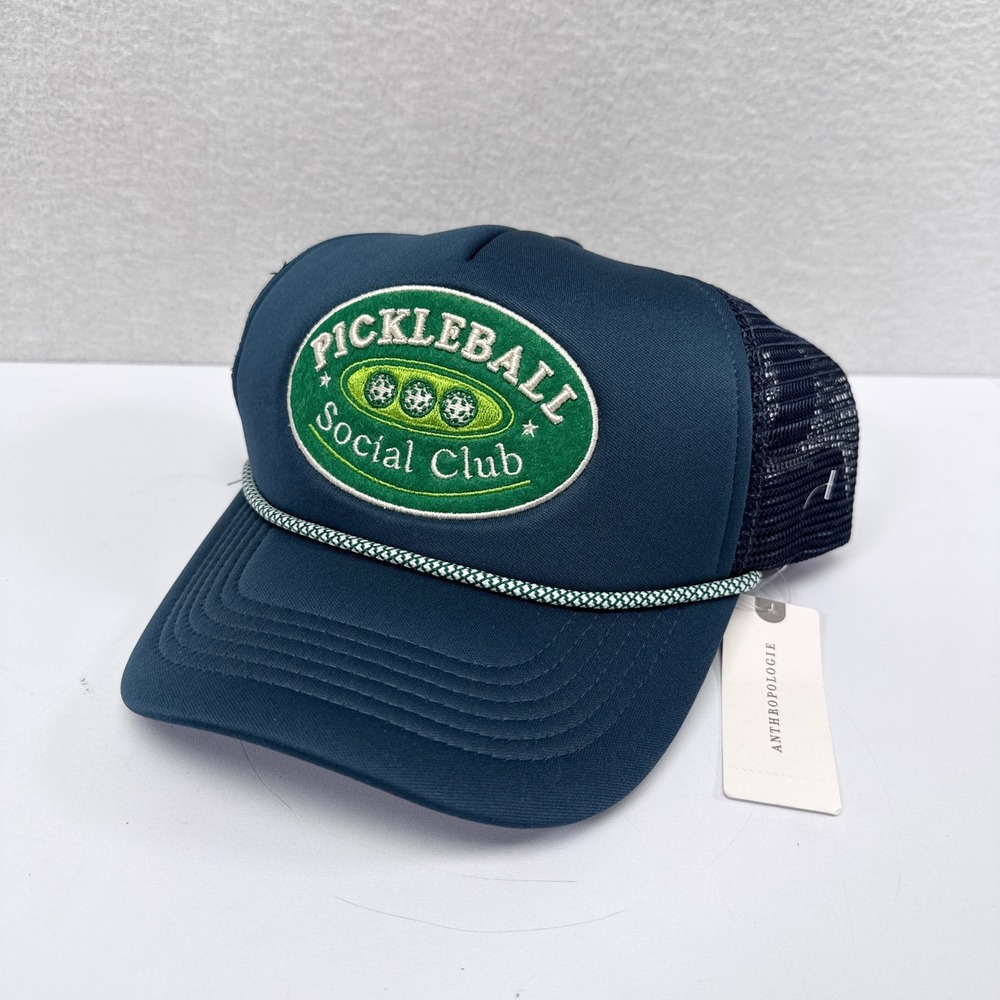 Anthropologie Pickleball Social Club Trucker Hat One Size Adjustable Rope Cap